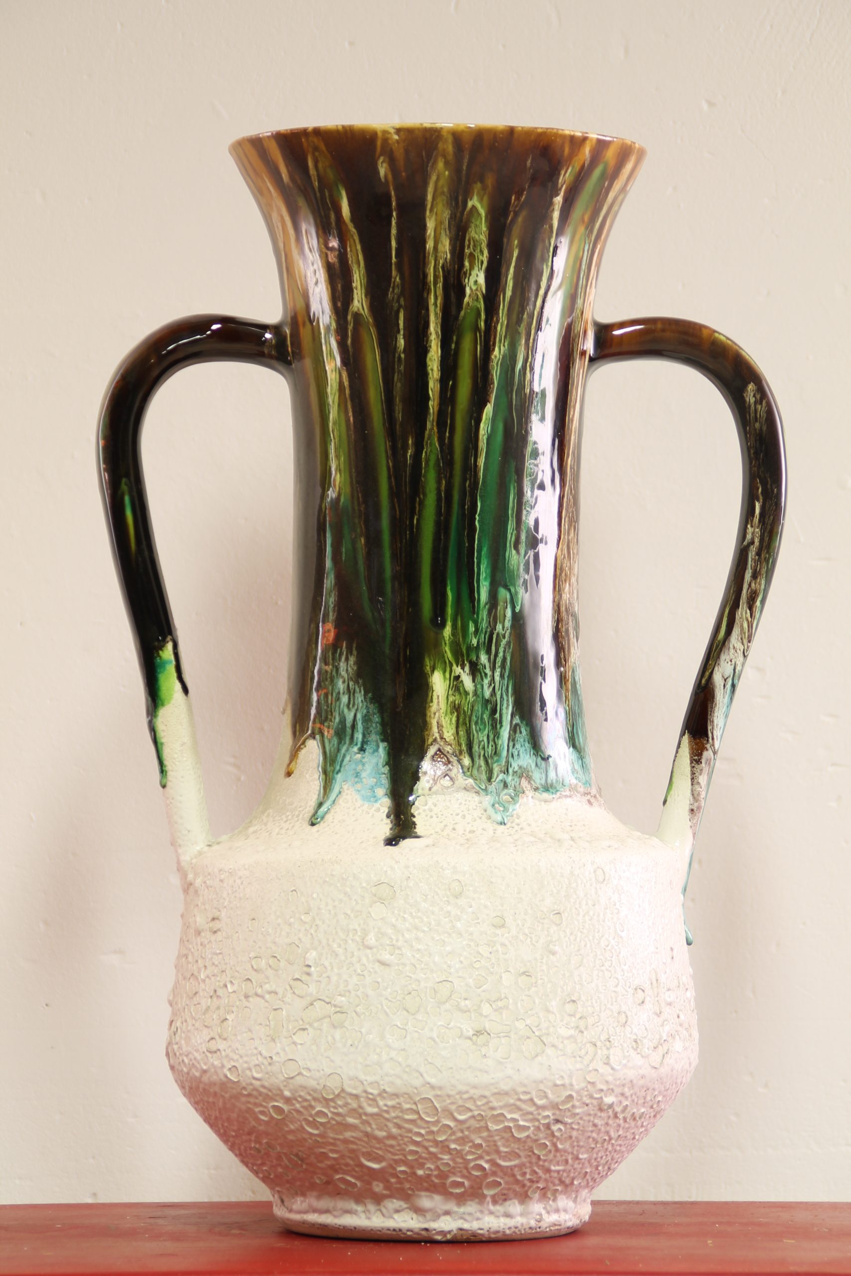 Vase En Céramique Vintage Brun – Hauteur 22,5 Cm (8,9 Pouces), Pour Fleurs Fraîches Ou Séchées, Décoration Salon Ou Table