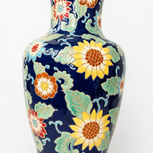 Grand Vase vintage en céramique émaillée
