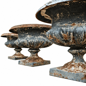 3 vasques de jardin anciennes en fonte – Style Médicis / Classique