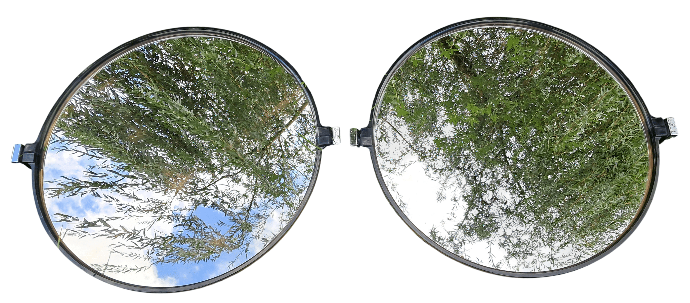 Paire de miroirs ronds Vintage.