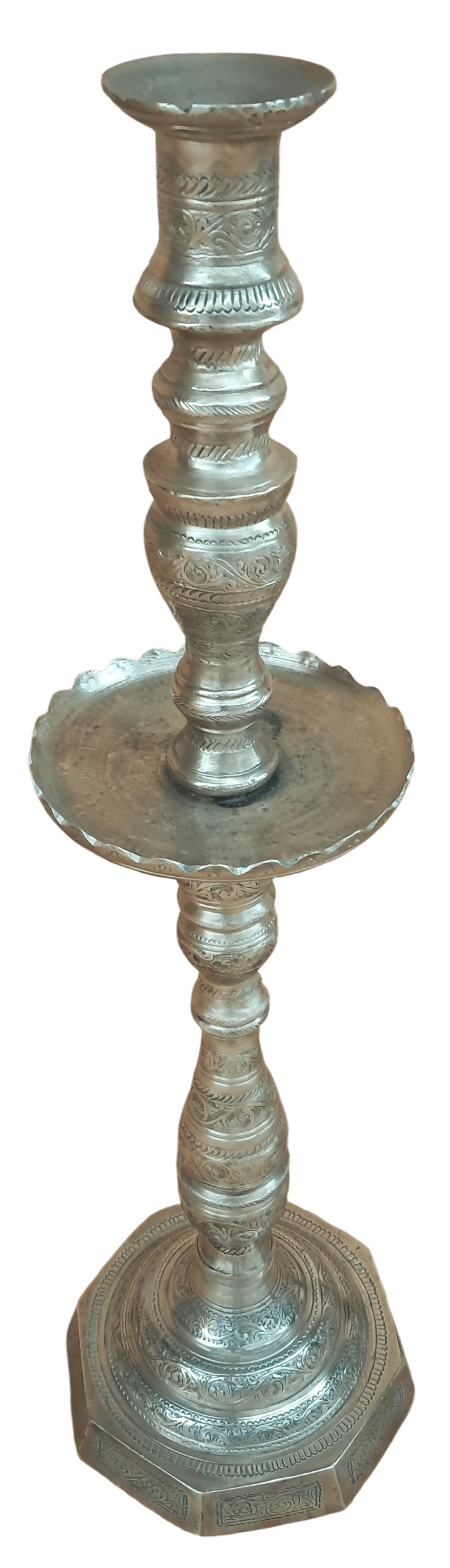 Grand Chandelier Ottoman Ancien en Bronze Massif / Laiton Ciselé - 73 cm / 7 kg – Image 2